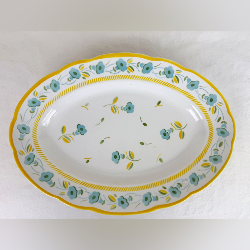 KG Faience de France Luneville Floral Serving Platter